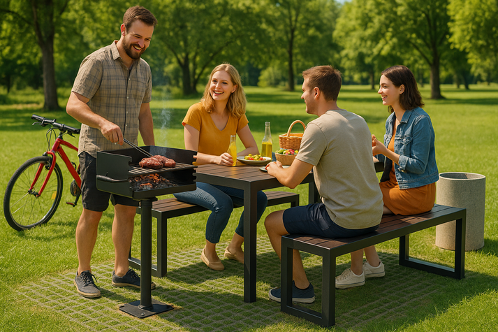 Pikniko ir Grill zona Anykščių miesto parke